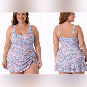 One Piece Swimdress Swimsuit Women Tummy Control Swim Dress Plus size 20W
